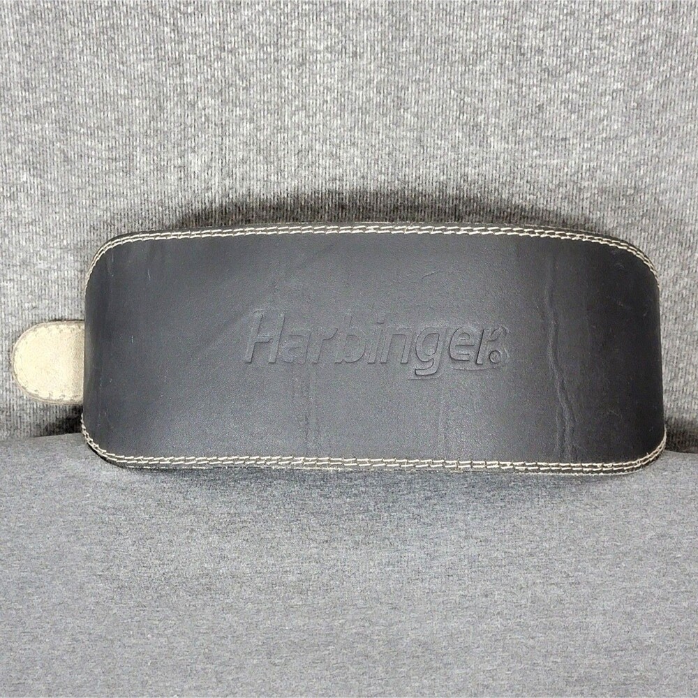 Harbinger Weight Lifting Belt Size Large Padded Leather Contoured 6" Heavy Duty
